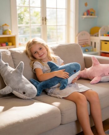 Large Tie-Dye Shark Plush Pillow Cushion