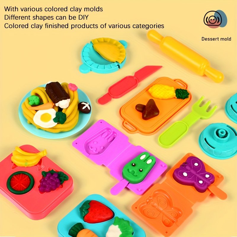 Luxury 2-in-1 Multicolour Clay Kitchen & Creative Food Playset