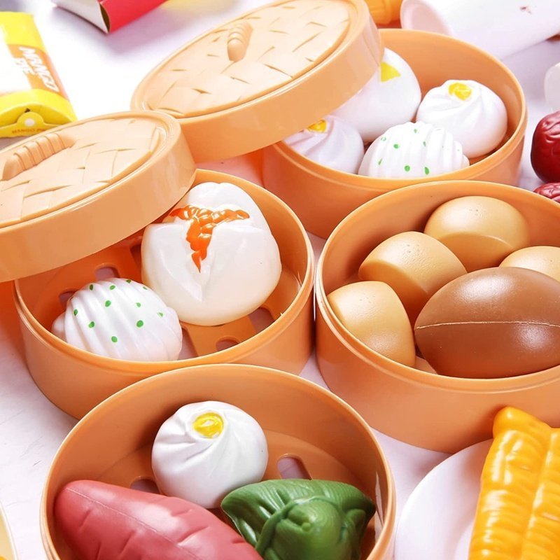 Realistic Dim Sum Pretend Kitchen & Tableware Playset – 31 or 84 Pieces