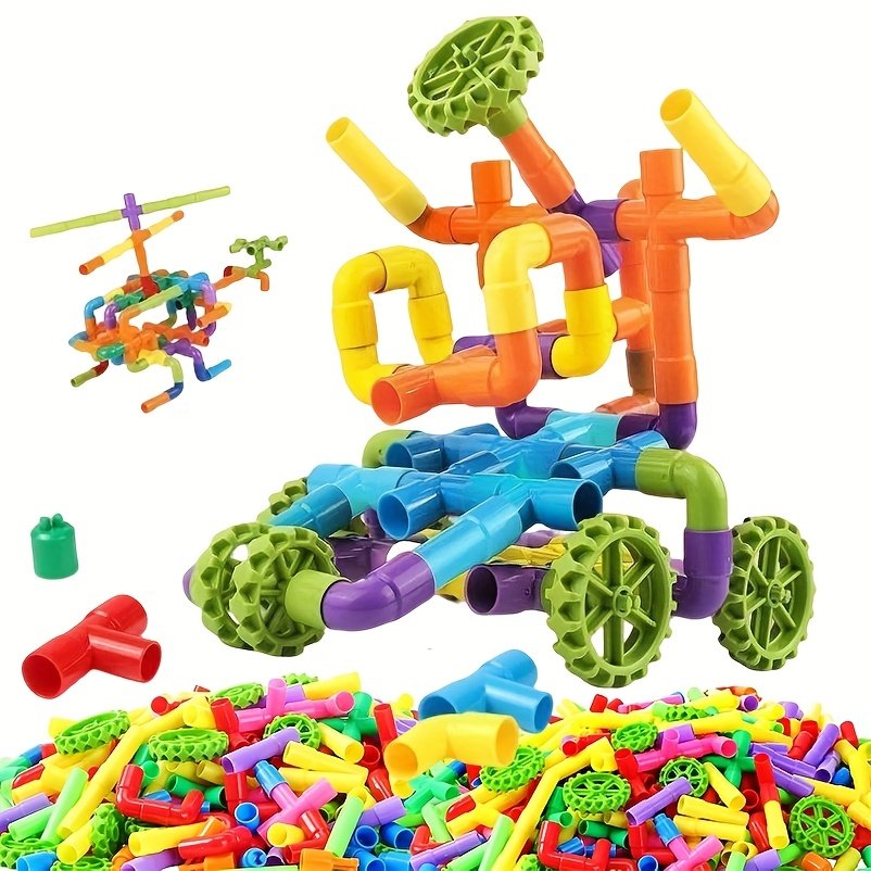 200-Piece Water Pipe Building Block Puzzle Construction Set