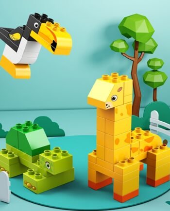 102-Piece Animal Model Building Block Set – 7 Designs