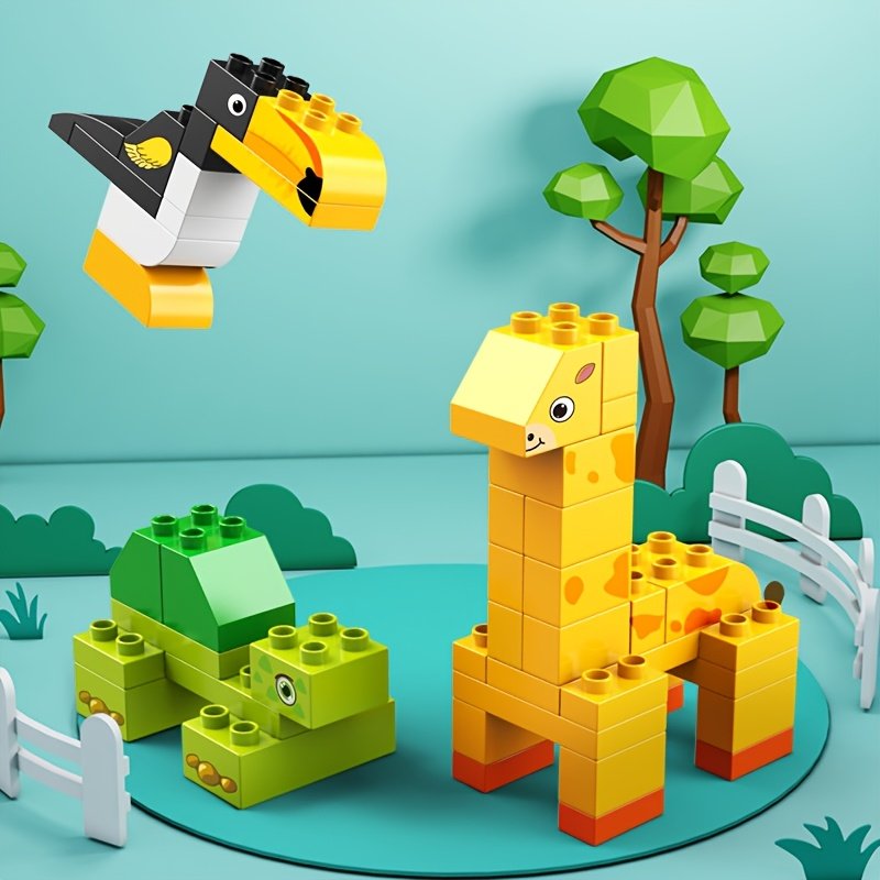 102-Piece Animal Model Building Block Set – 7 Designs