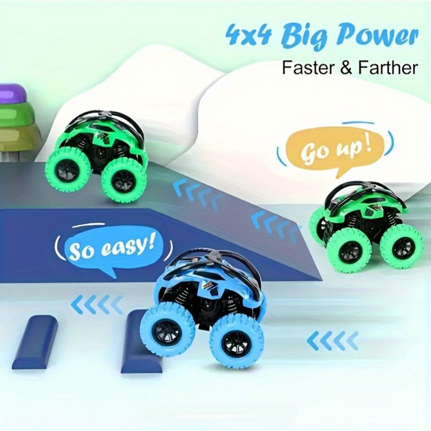 Battery-Free Manual Monster Truck Toy – Mixed Colours