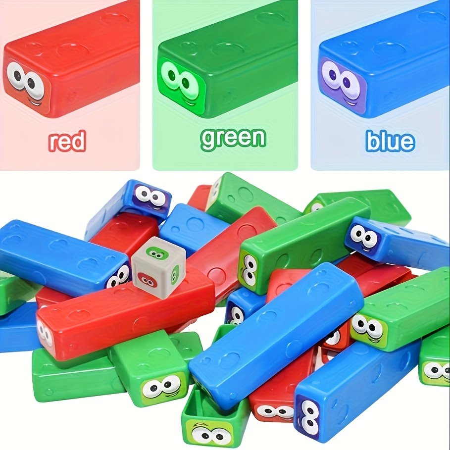 Balancing Block Game with Dice & Stickers – 30 Pieces