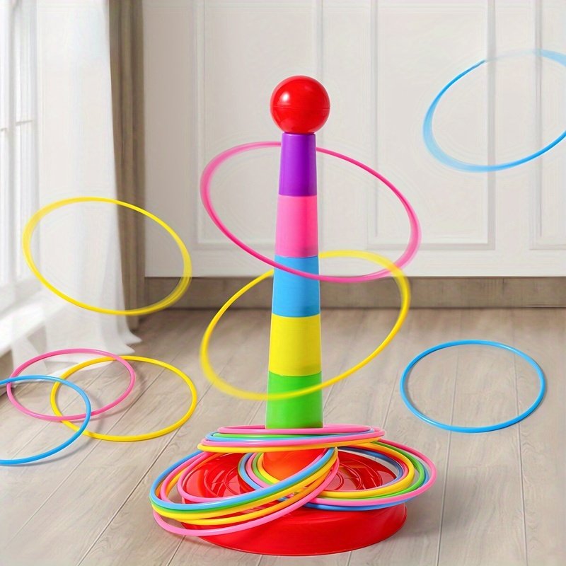 Colourful Rainbow Ring Toss Game for Indoor & Outdoor Play