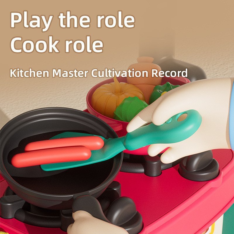Kids’ Kitchen Sink, Stove & Cooking Pretend Playset