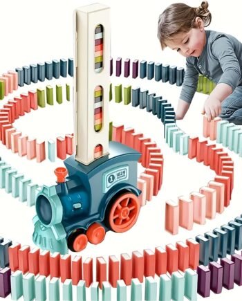 Electric Domino-Laying Train Puzzle Set for Kids