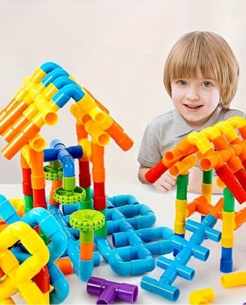 200-Piece Water Pipe Building Block Puzzle Construction Set