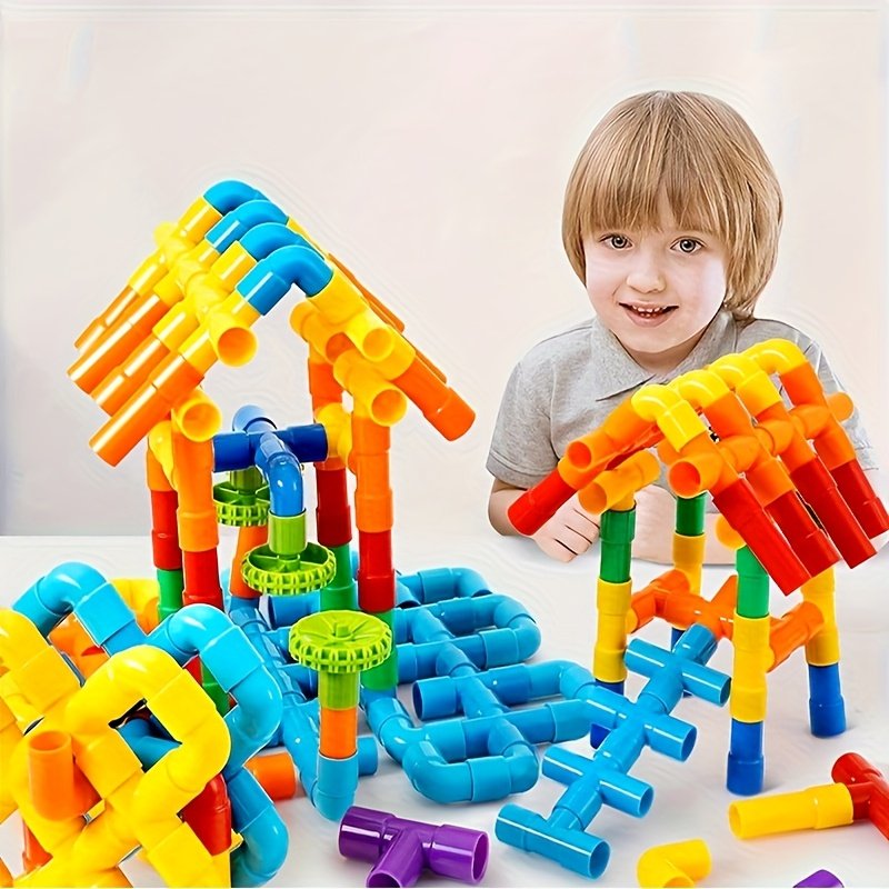 200-Piece Water Pipe Building Block Puzzle Construction Set