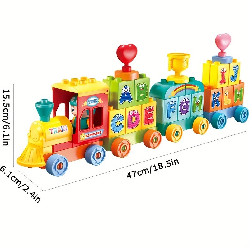 60-Piece Large Letter Train Building Block Set