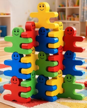 Colourful Wooden Interlocking Balance & Stacking Blocks