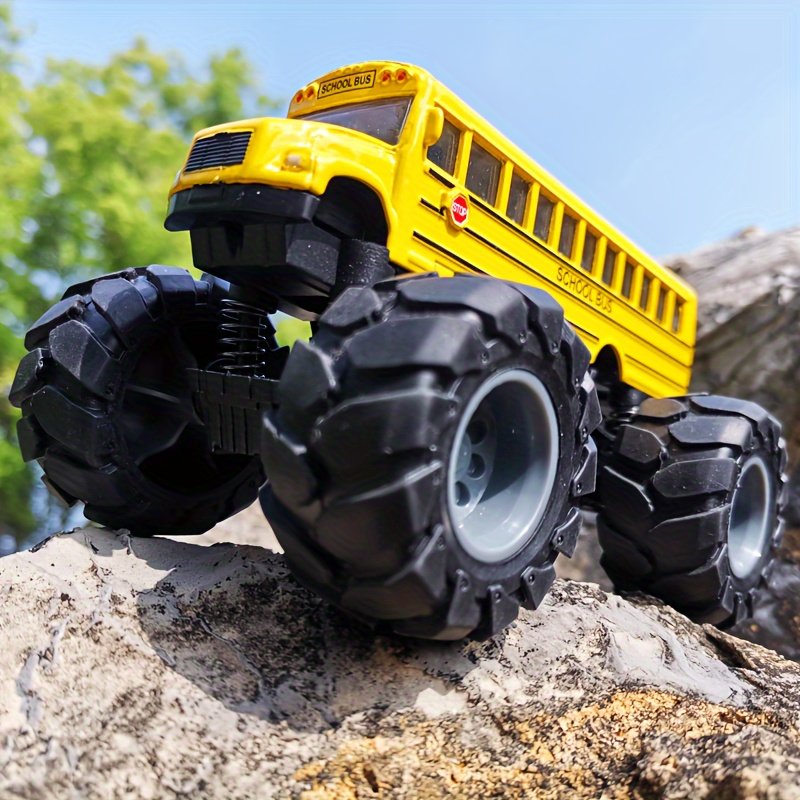 Alloy Pull-Back School Bus Model for Kids Ages 3+