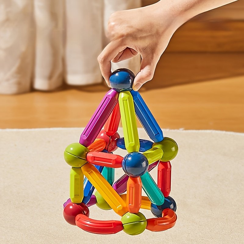 DIY Magnetic Building Rod Set for Kids – 28 Pieces