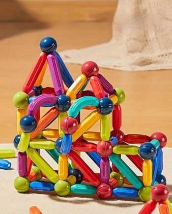 DIY Magnetic Building Rod Set for Kids – 28 Pieces