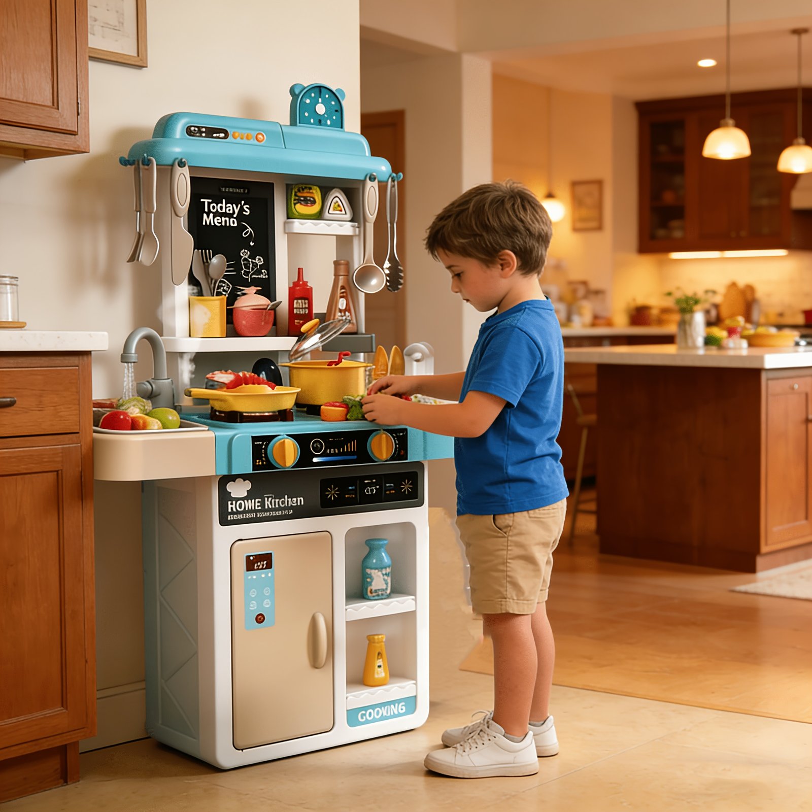Gaojia Spray Kitchen Playset with Sink, Fruits & Vegetables