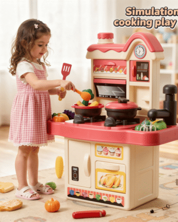 Kids’ Kitchen Sink, Stove & Cooking Pretend Playset
