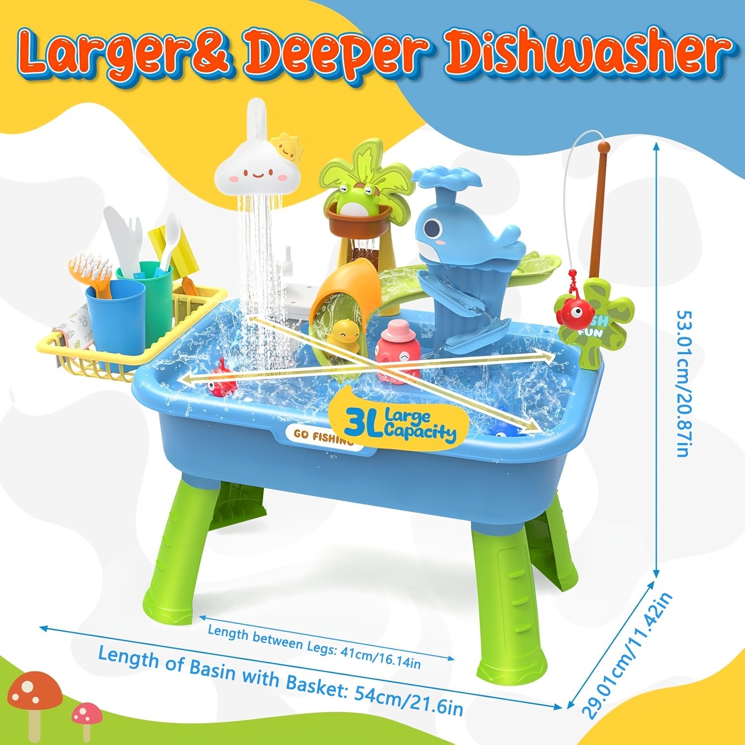 3-in-1 Electric Sink & Fishing Playset for Kids