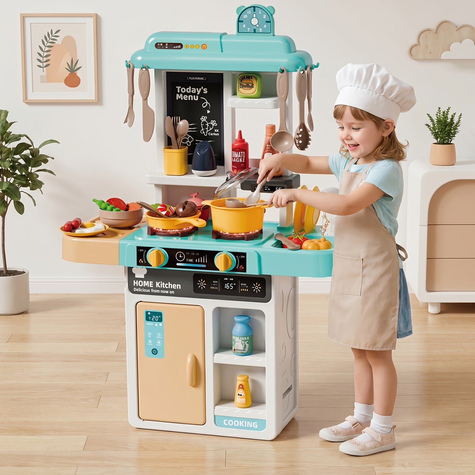 Gaojia Spray Kitchen Playset with Sink, Fruits & Vegetables