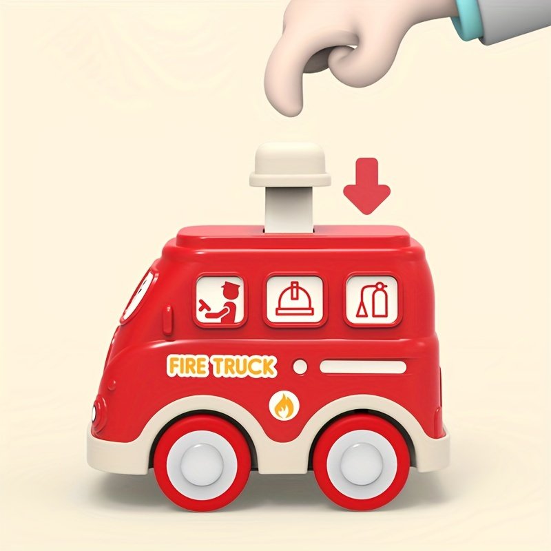 Press-and-Go Inertia Cartoon Vehicle Set