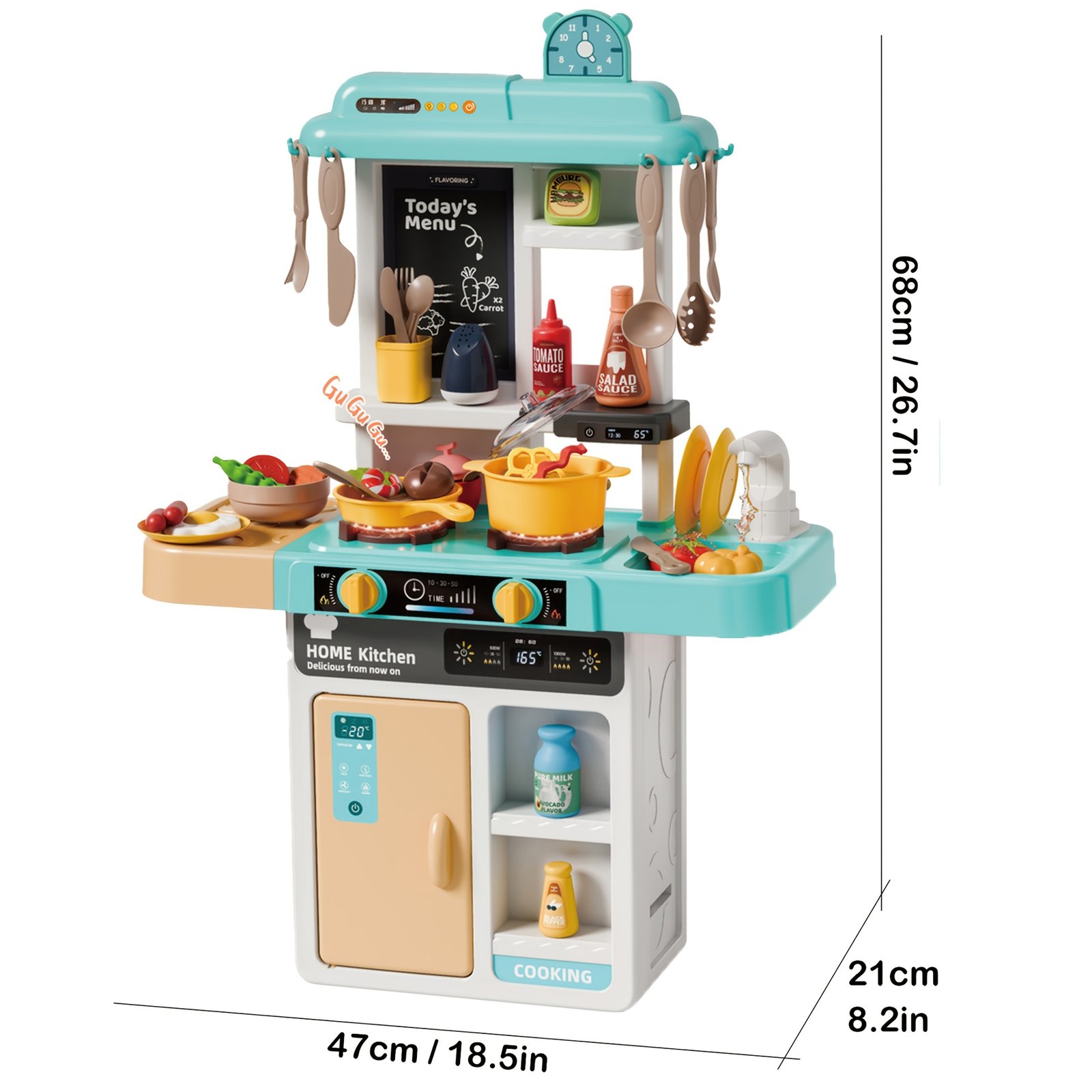 Gaojia Spray Kitchen Playset with Sink, Fruits & Vegetables