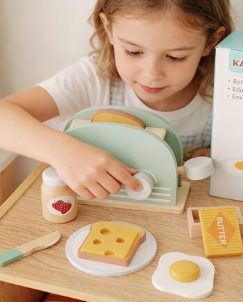 10-Piece Kids’ Pretend Kitchen Toaster Playset