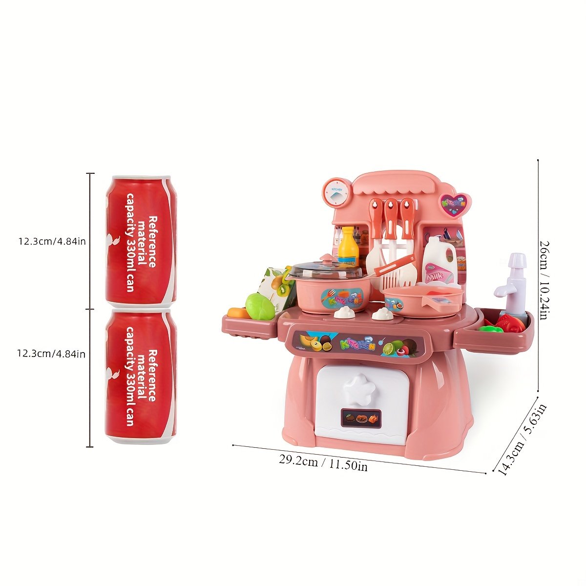 11-Inch Kids’ Light & Sound Pretend Kitchen Food Playset