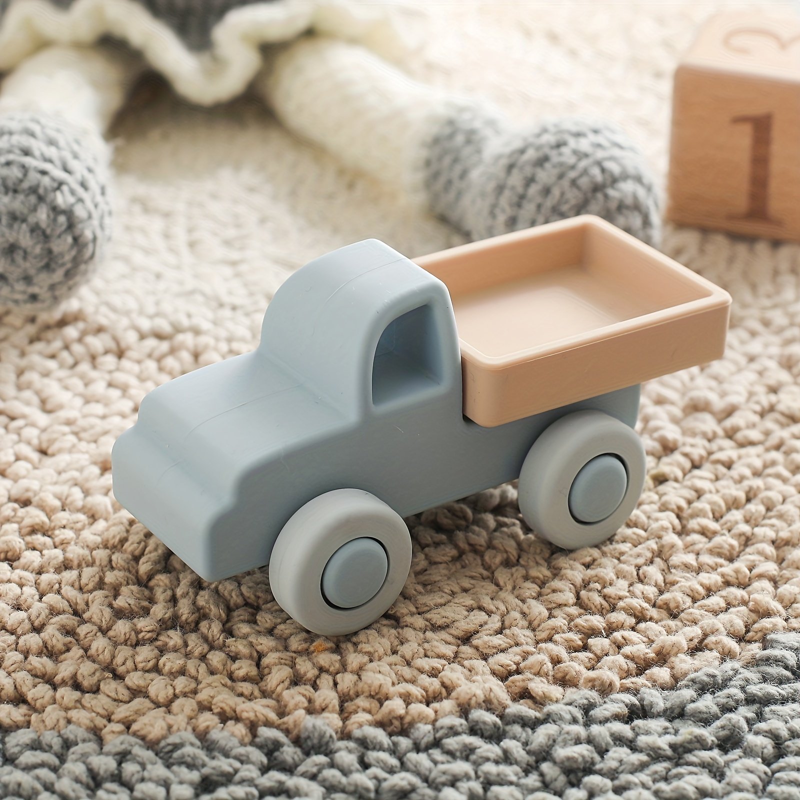 Drop-Resistant Silicone Cartoon Push-and-Pull Toy Car