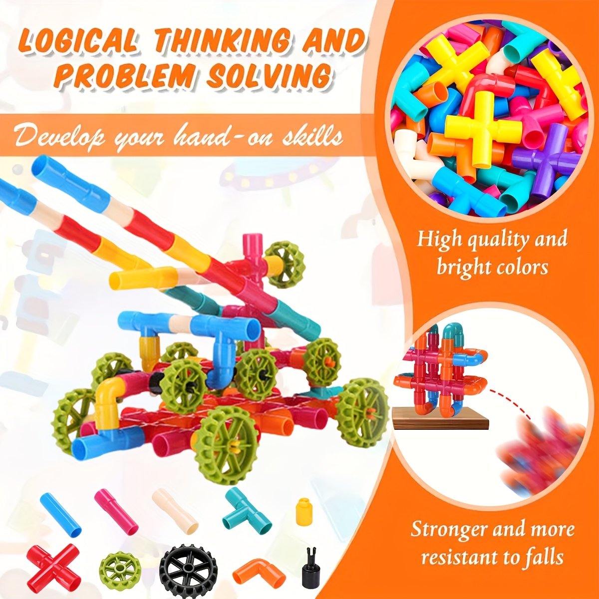 50-Piece Creative Water Pipe Building Block Set