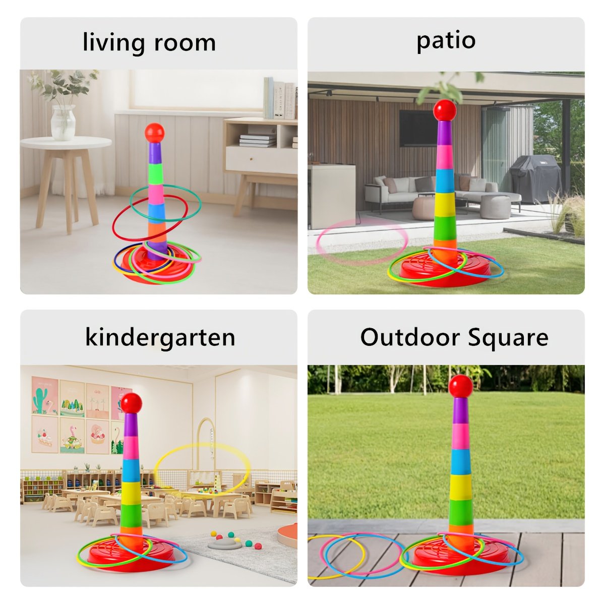 Colourful Rainbow Ring Toss Game for Indoor & Outdoor Play