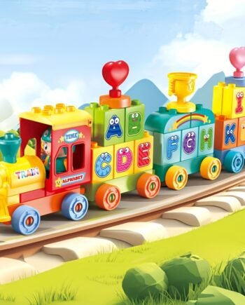 60-Piece Large Letter Train Building Block Set