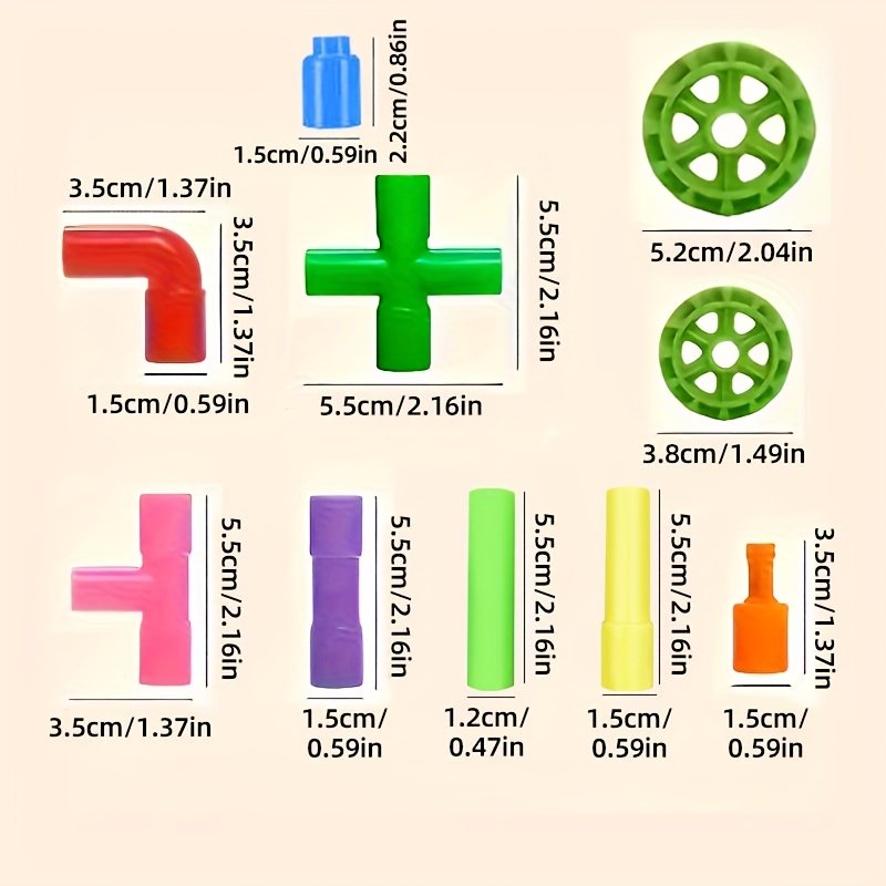 50-Piece Creative Water Pipe Building Block Set