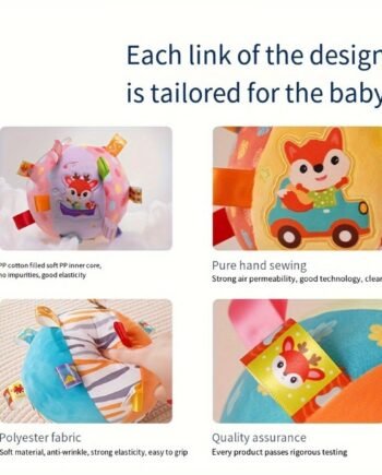 Soft Plush Baby Rattle Ball for Sensory Play
