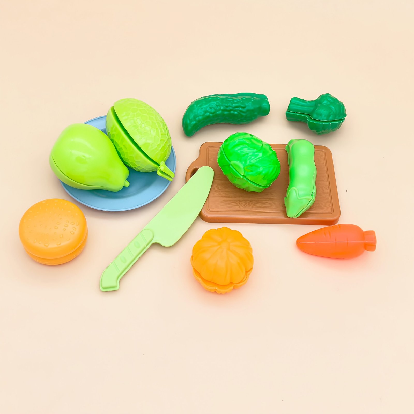 20-Piece Mini Cuttable Fruit, Vegetable & Pizza Pretend Kitchen Playset