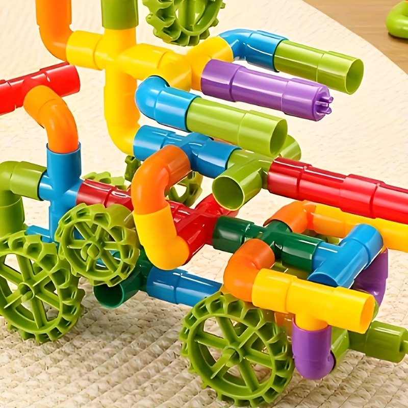 200-Piece Water Pipe Building Block Puzzle Construction Set