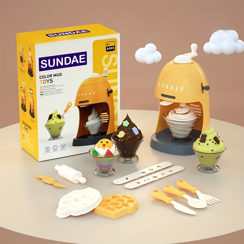 Colourful Clay Ice Cream Machine Play-Dough Set