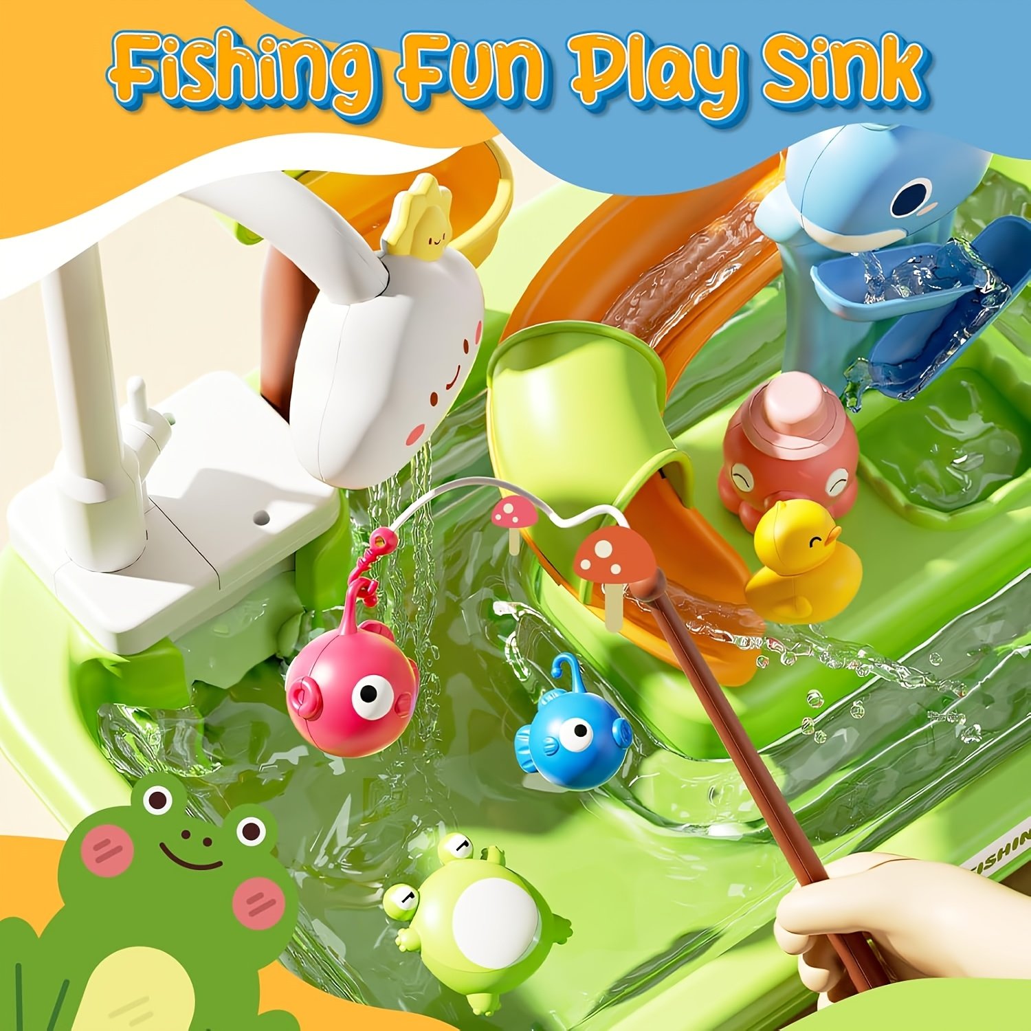 3-in-1 Electric Sink & Fishing Playset for Kids