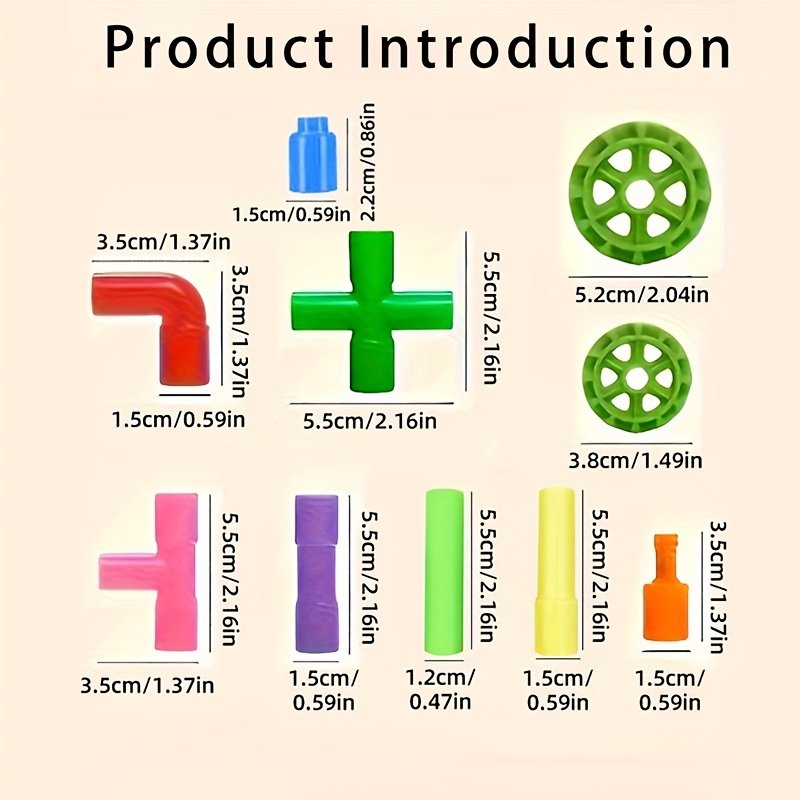 200-Piece Water Pipe Building Block Puzzle Construction Set