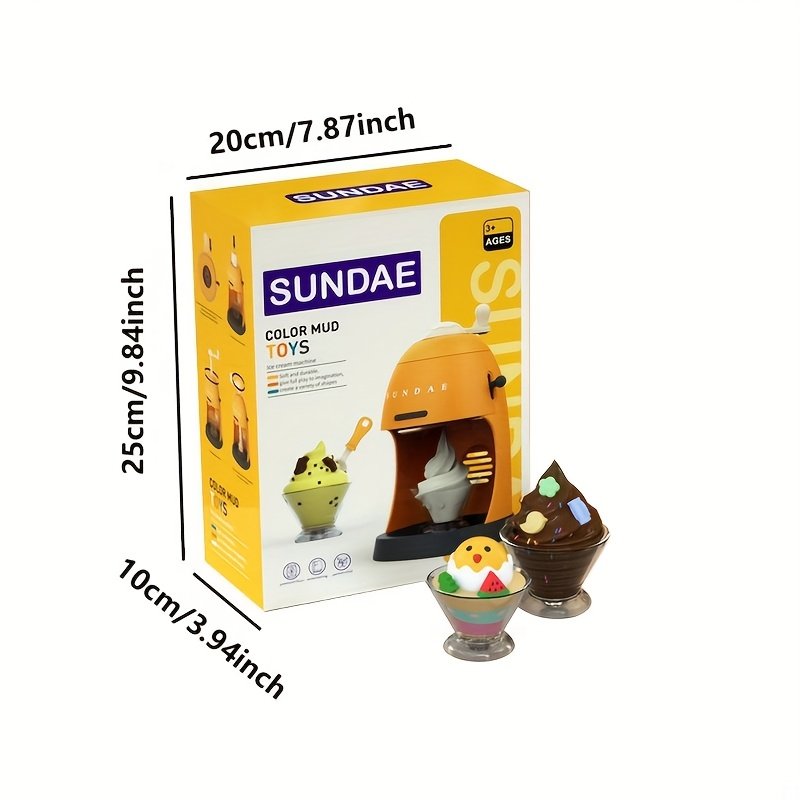 Colourful Clay Ice Cream Machine Play-Dough Set