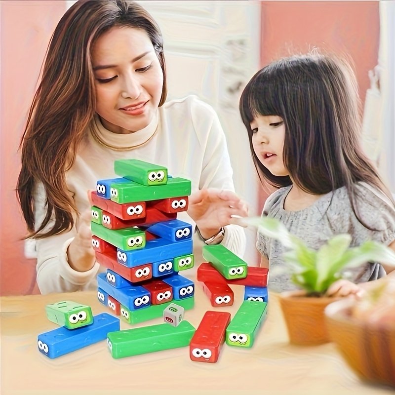 Balancing Block Game with Dice & Stickers – 30 Pieces