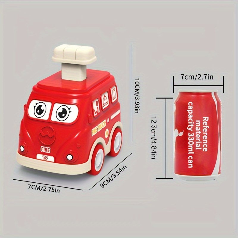 Press-and-Go Inertia Cartoon Vehicle Set